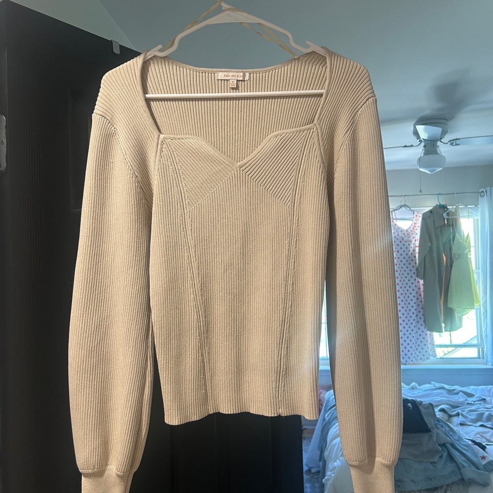 Cream Sweater Top